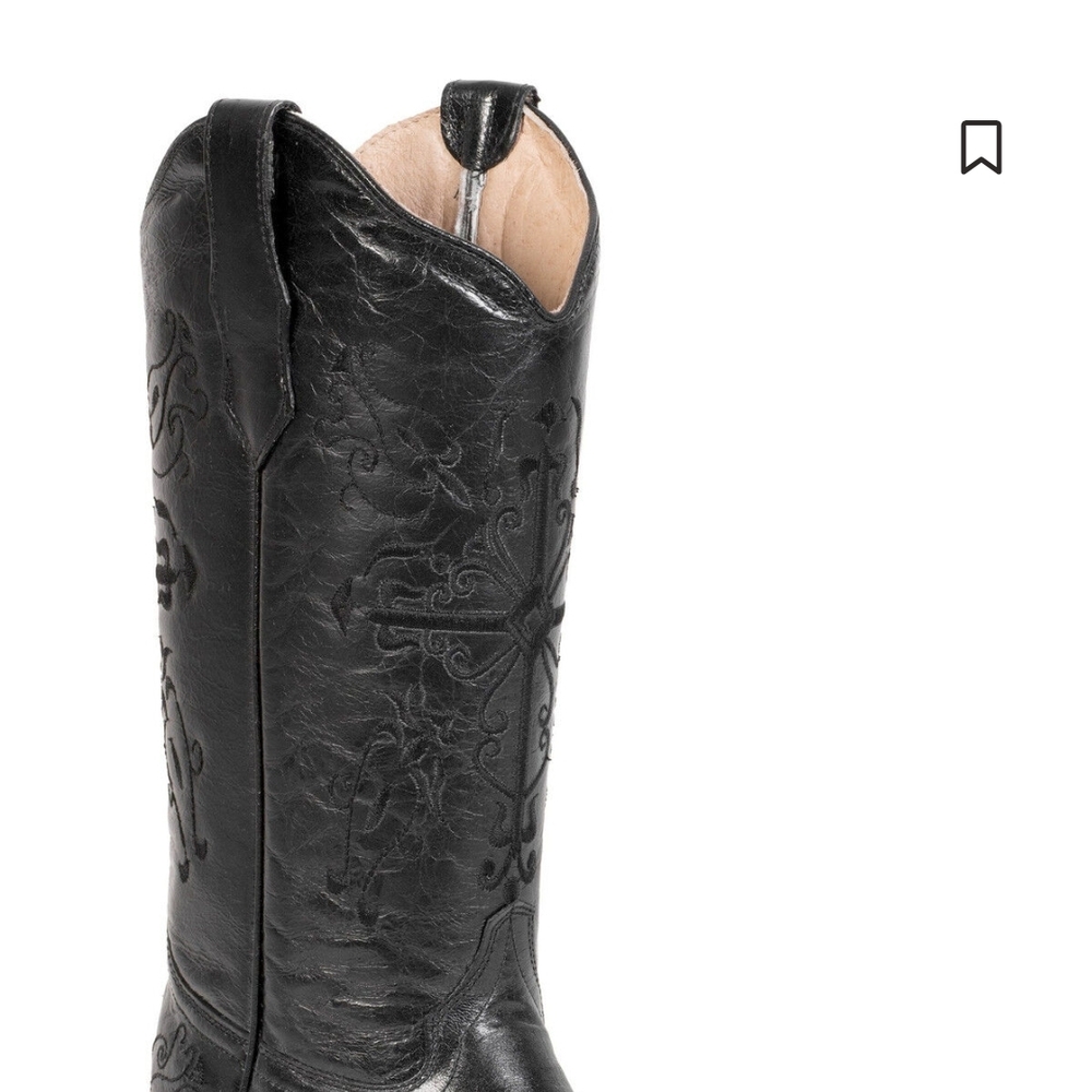 Circle G Black Cowgirl Boots with Western Stitching